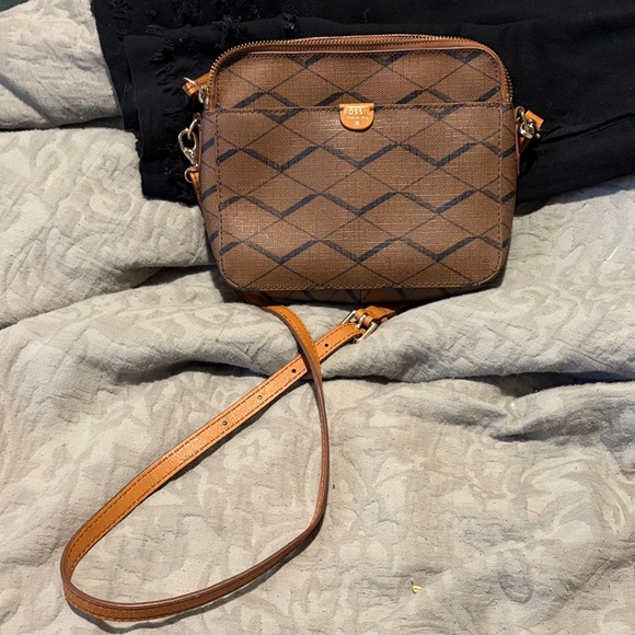 Fossil Handbags - Dooney & Bourke Tan and Black Crossbody Bag
